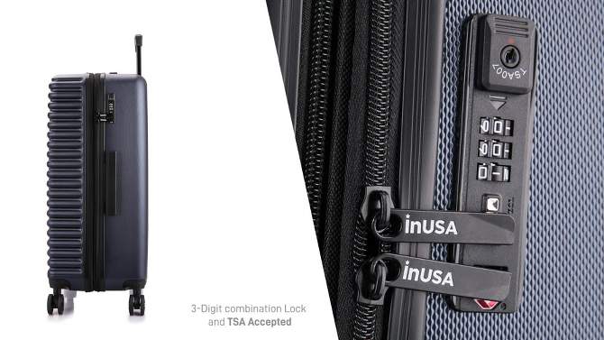 InUSA Ally Lightweight Hardside Large Checked Spinner Suitcase, 2 of 9, play video