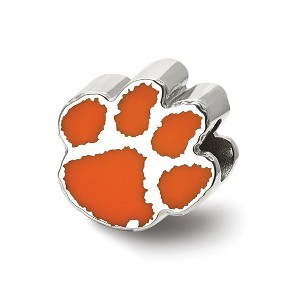Black Bow Jewelry Sterling Silver Clemson Tigers NCAA Bead Charm - 1 of 3