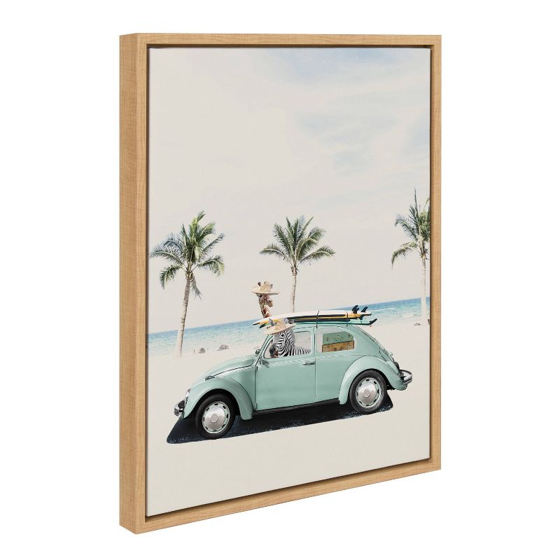 Kate &#38; Laurel All Things Decor 18&#34;x24&#34; Sylvie Summer Adventures Framed Canvas Wall Art by July Art Prints Natural Zoo Animal Beach Car, 2 of 6
