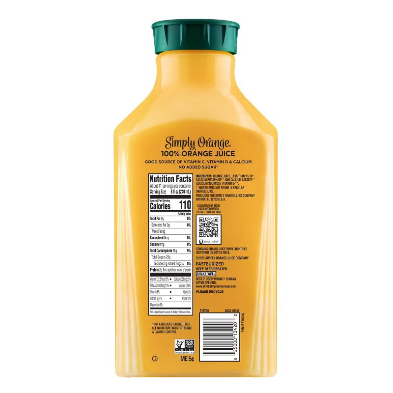 Simply Orange Pulp Free with Calcium &#38; Vitamin D Juice - 89 fl oz, 2 of 6