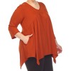 Plus Size Empire Cut V-Neck Tunic Top - 4 of 4