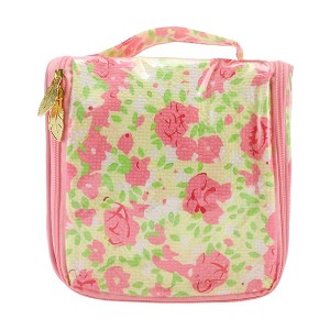 Unique Bargains Women's Flowers Travel Organizer Toiletry Bag Rose Red 1 Pc - 1 of 3