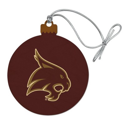 Texas State University Logo Wood Christmas Tree Holiday Ornament