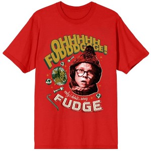 A Christmas Story Ohh Fudge Unisex Red Graphic Tee - 1 of 3