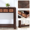 54" Farmhouse Console Table - Wooden Sofa & Entryway Table with 2 Drawers & Open Shelf for Hallway, Living Room, Foyer - 4 of 4