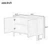 MDF Buffet Cabinet with Adjustable Shelves,Wood Frame Storage Cabinet with Doors,Wood Grain Sideboard for Dining or Living Room-Coolbibila - 4 of 4