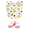 Hudson Baby Infant Girl Cotton Bib and Sock Set, Girl Pizza Taco, One Size - 4 of 4