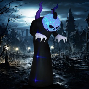 SEVOBAL Party Decorations Accessories Halloween Inflatables Decor Outdoor Giant Pumpkin Ghost Halloween Blow Up Decor Outdoor, Black, 36"*30"*84" - 1 of 4