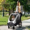 Aosom Bike Trailer for Kids 3 In1 Foldable Child Jogger Stroller Baby Stroller Transport Carrier Rubber Tires Kid Bicycle Trailer - 2 of 4