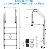 Heavy-Duty 304 Stainless Steel Pool Ladder with Handrails, Durable Swimming Pool Steps for Above Ground Pools, Safety and Stability Enhanced Design - 2 of 4