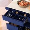 Kitchen Cart with Rubber Wood Countertop and 8 Handle-Free Drawers - 3 of 4