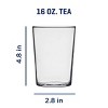 Racxily Arabella Drinking Glass, 16 oz Clear Tumbler, Set of 12 - 3 of 4