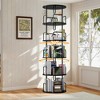 KTMBDW 5-Tier Rotating Bookshelf, Freestanding Corner Bookshelf, 360° Spinning Bookcase, Industrial Style Storage Rack, for Living Room - 2 of 4