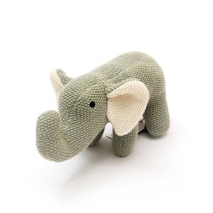 Ruvalino Baby and Toddler Learning Toys Handmade Cotton Elephant Plush Toy for Comfort and Imagination, Green, 7.5"*3.5"*3" - 1 of 4