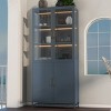 76.75'' LED Lighted Display Cabinet with Double Glass Doors, Steel Curio Storage Cabinet with Glass for Collectibles,Office-Maison Boucle - 3 of 4