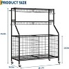 Sports Storage Organizer for Garage,Large Capacity Sports Equipment Organizer with Hooks and Baskets,Rolling Ball Cart - 2 of 4
