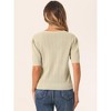 Allegra K Women's Casual Crochet Knit Button Up Sweater Short Sleeve Cardigan - 3 of 4