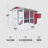 My Backyard Farm Medium 50 by 76 by 50 Inch Vintage Chicken Coop with Pull Out Cleaning Tray, 2 Nesting Bays and 2 Roosting Box for Easy Access, Red - 3 of 4