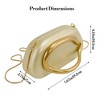 Women's Gold  Purse with Removable Chain, Elegant Acrylic Leather Handbag for Wedding, Cocktail Party, Evening Dress - 2 of 4