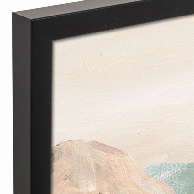 Colorful Cross Path 18" x 22" Black Framed Canvas Art