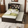 Twin/Full Size Wooden LED Platform Bed with Trundle, Storage Headboard and Drawers 4L - ModernLuxe - 2 of 4