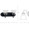 Progress Lighting, Calhoun Collection, 2-Light Vanity Light, Matte Black, Clear Glass Shades, Material: Steel - 2 of 4