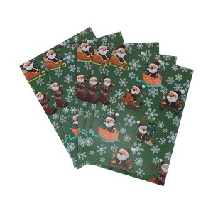 Unique Bargains Gift Wrap Paper Christmas Glossy Coated Paper 27.56"x19.69" 5 Pcs - 1 of 4
