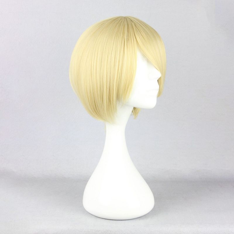 Unique Bargains Women's Bob Wigs 12" Gold Tone with Wig Cap Straight Hair, 3 of 7