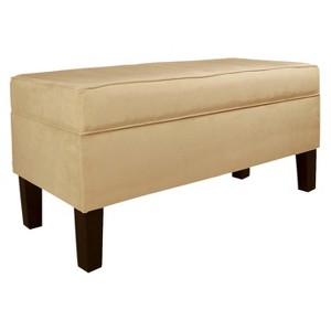 Skyline Custom Upholstered Contemporary Storage Bench - Skyline Furniture , Velvet Buckwheat