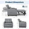 3-in-1 Convertible Sofa Bed Chair£¬Pull-Out Sleeper with Adjustable Backrest, USB Charging Port, Cup Holders & Side Pockets, for Living Room Bedroom - 3 of 4