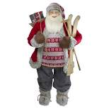 Northlight 4' Standing Santa Christmas Figure with Skis and Fur Boots
