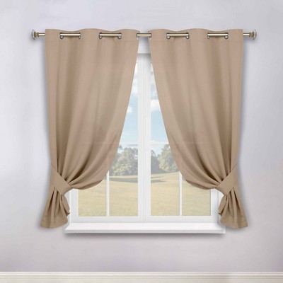 Classic Modern Solid Room Darkening Semi-Blackout Curtains, Grommets, Set of 2 by Blue Nile Mills
