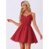 Allegra K Women's Metallic Stars Mini Spaghetti Strap Organza Fit and Flare Party Dress - 4 of 4