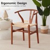 Kumasinova 17.7" Wishbone Dining Chair Set of 2,Mid-Century Modern Kitchen Chairs,Solid Wood Accent Armless Chairs for Kitchen&Dining Room - 2 of 4