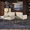 Inspire Q 2pk Bodo Track Arm Dining Chairs Beige Linen - 2 of 4