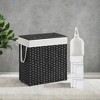 110L Laundry Hamper with Lid Laundry Clothes Hamper with 2 Removable Liner Bags Wicker Double Laundry Basket for Bathroom - 3 of 4