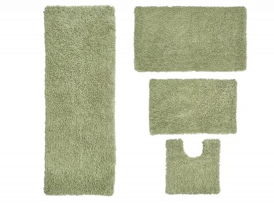 Fantasia Bath Rug Collection Cotton Shaggy Pattern Tufted Set of 4 Bath Rug Set - Home Weavers