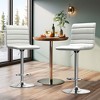 Dovelina Modern PU Leather Swivel Barstool Adjustable Bar Stool Set of 2 - 2 of 4
