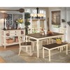 Signature Design by Ashley Whitesburg Large Dining Room Bench Ivory: Farmhouse Style, Hardwood Frame, Seats 2 - 4 of 4