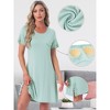 INSPIRE CHIC Women's Nightgowns Lace Trim Round Neck Short Sleeve Sleepwear Night Shirts Soft Sleep Pajama Dress - 2 of 4