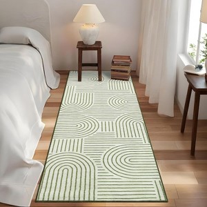 Modern Abstract Stripe Rug, Soft Low-Pile Washable Non-Slip Carpet for Living Room, Bedroom, Office - 1 of 4