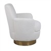 360° swivel upholstered armchair, comfortable reading chair for bedroom, with barrel design and gold stainless steel base - 4 of 4