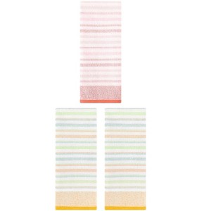 REGALWOVEN 3 Pack Striped Pattern Cotton Bathroom Decorative Hand Towels for Face Hair 13" x 27" - 1 of 4