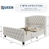 Velvet Upholstered Bed Frame with Deep Button Tufted Wingback Headboard, Platform Bed Frame, No Box Spring Needed, Easy Assemble - 2 of 4