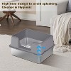 Stainless Steel Cat Litter Box with Lid, High Sided Tray with Scoop & Anti-Slip Mat, Easy Clean - 3 of 4