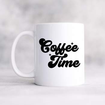 City Creek Prints Coffee Time Retro Mug - White
