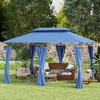 Resenkos Outdoor Garden Gazebo, Sunshade Gazebo Canopy,10' x 13' Double Roof Patio Gazebo, Outdoor Gazebo with Curtains,Dark Blue - 3 of 4