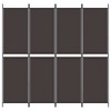 vidaXL Modern Style 4-Panel Room Divider in Brown - Foldable Design with Durable Fabric and Iron Frame - 78.7"x78.7" - 3 of 4