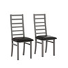 SKRAN Metal Dining Chairs Set, Steel Legs and PU Leather Seats, High Back Armless Dining Chairs, for Kitchen, Living Room - 4 of 4