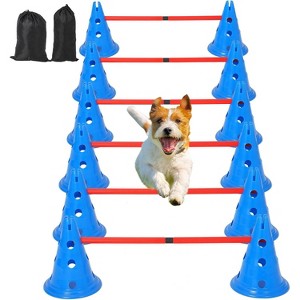 PVC Dog Agility Training Equipment Set - Stackable Cones & Hurdles, Easy Setup Versatile Tools for Speed & Fitness - 1 of 4